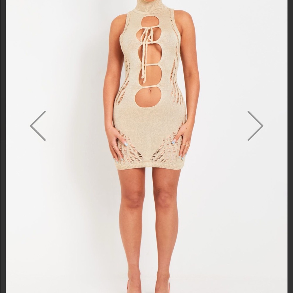 Cut out laddered mini dress